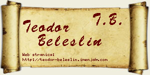 Teodor Beleslin vizit kartica